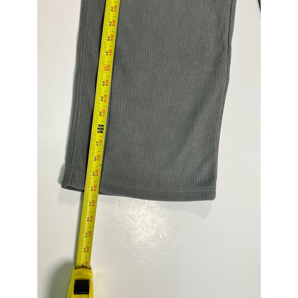 Halara High Waisted Straight Leg Mop Corduroy Pants Size Medium Reg Gray Pockets - Picture 11 of 16